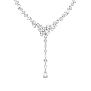 Swarovski Mesmera Y Kolye, Mixed Cut, Beyaz, Rodyum Kaplama - 5661520
