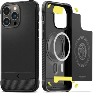 Spigen Apple iPhone 14 Pro Max Kılıf Rugged Armor MagFit (Magsafe Uyumlu) Matte Black - ACS04812